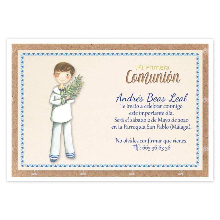 Pack Bolsa 20 Invitaciones + Sobre Azul "Diy" 413021