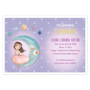 20 Invitaciones Primera Comunión + Sobre Rosa 413024