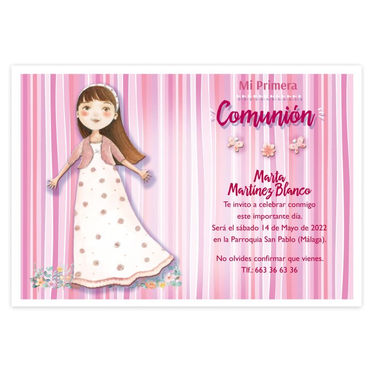 20 Invitaciones Primera Comunión + Sobre Azul 413212