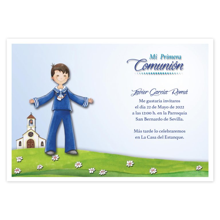 Pack Bolsa 20 Invitaciones + Sobre Azul 413215