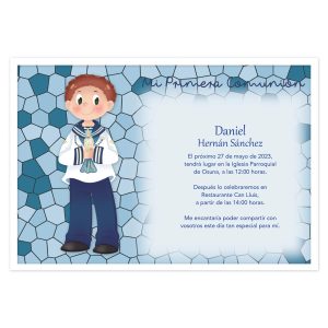 20 Invitaciones Primera Comunión + Sobre Azul 413975