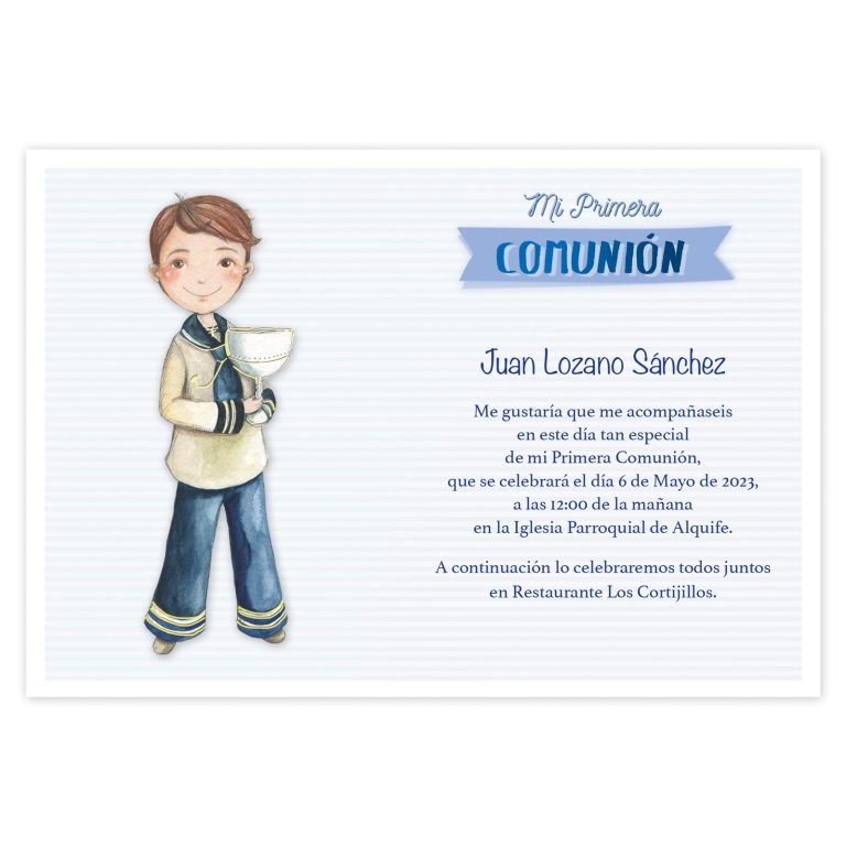 Pack Bolsa 20 Invitaciones + Sobre Azul 413985