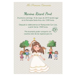 20 Invitaciones Primera Comunión + Sobre Rosa 413852
