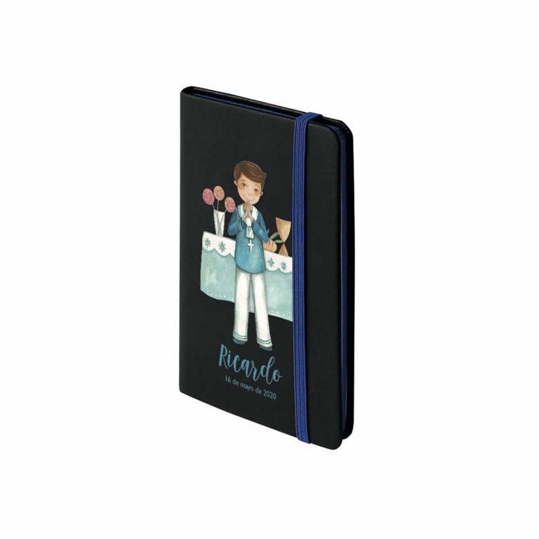 Libreta de Notas Decorada Negra/Azul